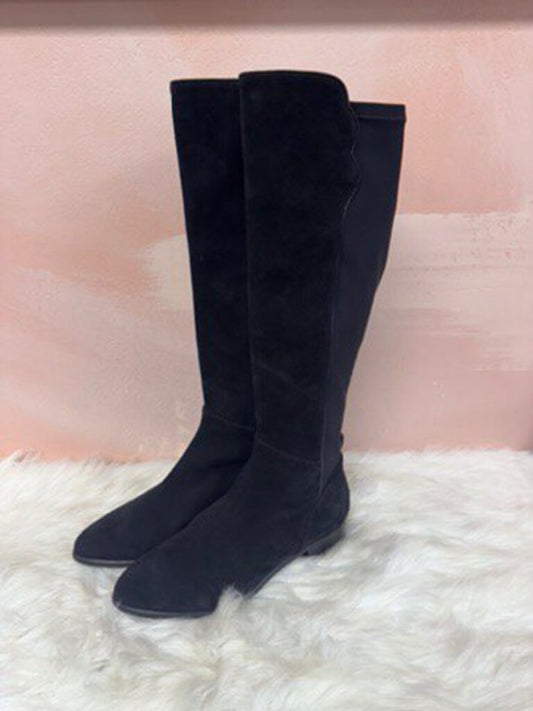 Sarah Flint Black Suede Tall Riding Boot NWT