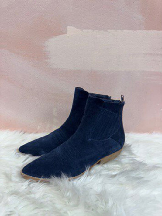 Silent D Navy Suede Bootie