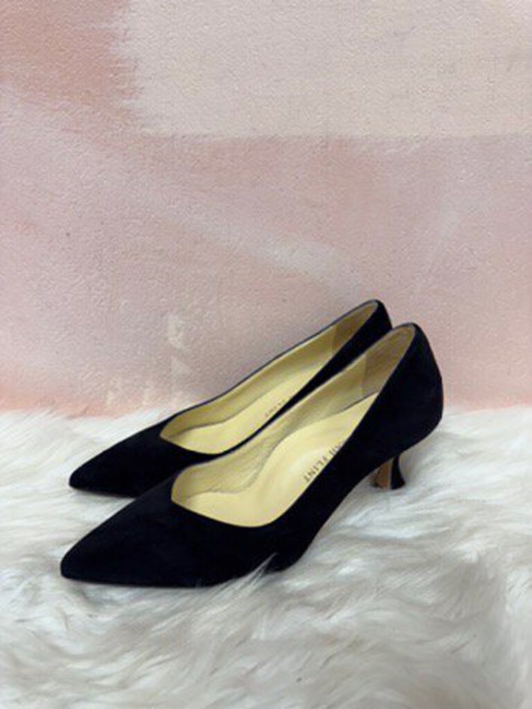 Sarah Flint Black Suede Kitten Heel