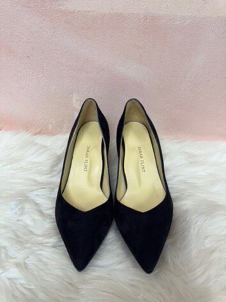 Sarah Flint Black Suede Kitten Heel