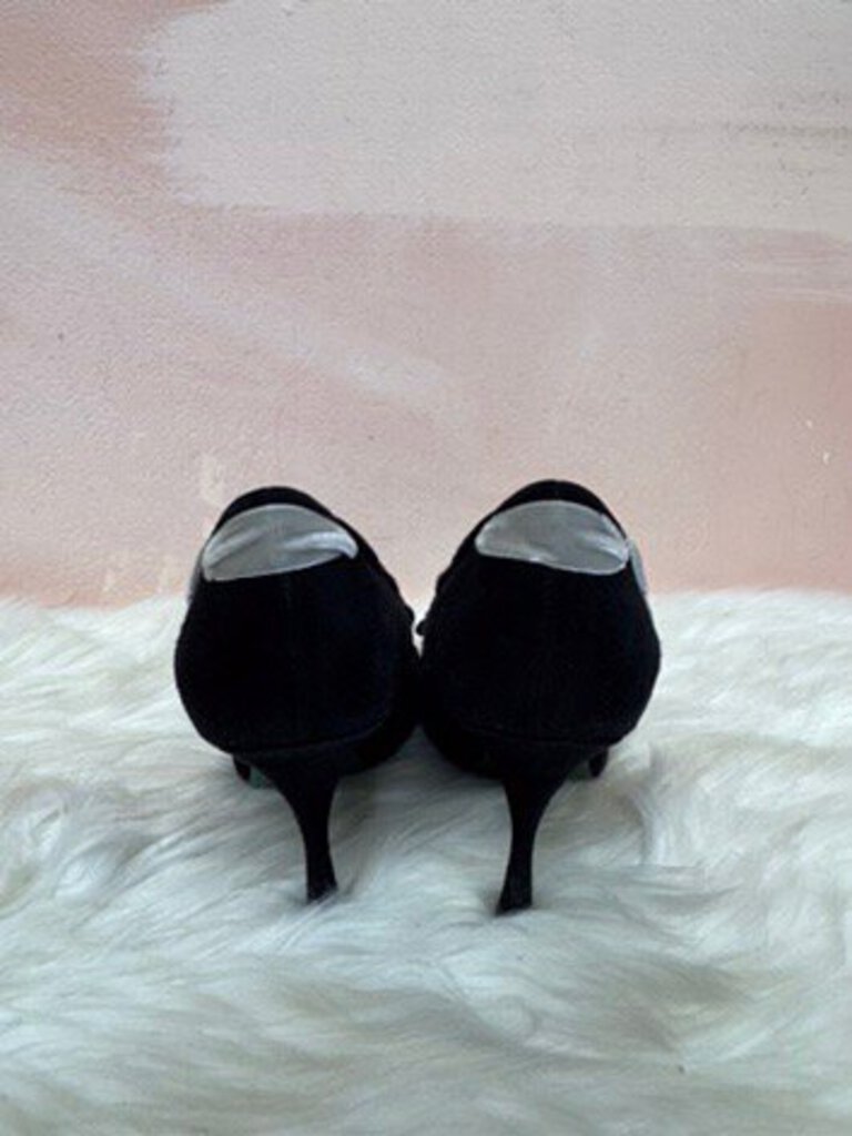 Fendi Black and Grey Velvet Pump (As Is)