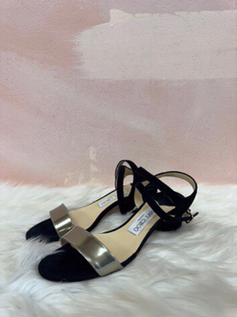 Jimmy Choo Black Suede Ankle Strap Sandal