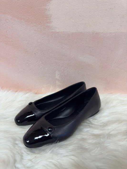 Sarah Flint Black Cap Toe Ballet Flat