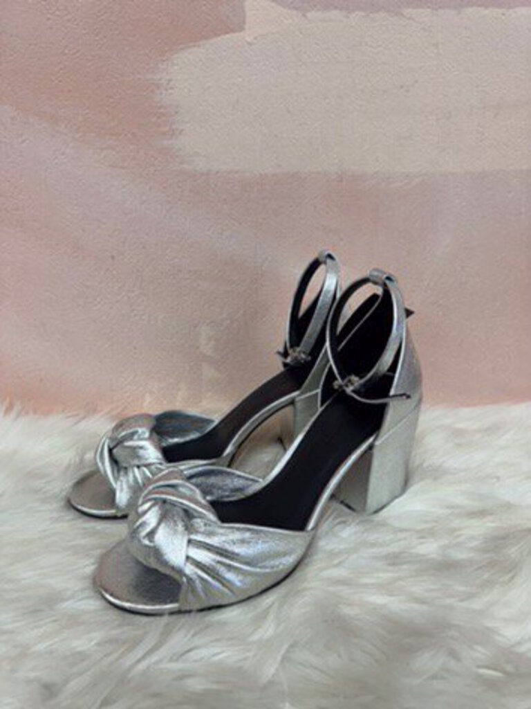 Rebecca Minkoff Silver Rosette Heels