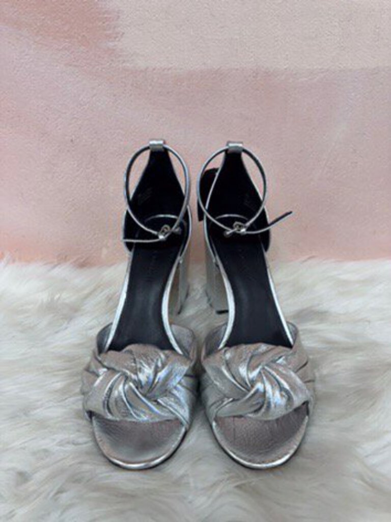 Rebecca Minkoff Silver Rosette Heels