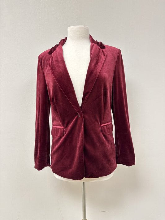 BlankNYC Maroon Velvet Blazer