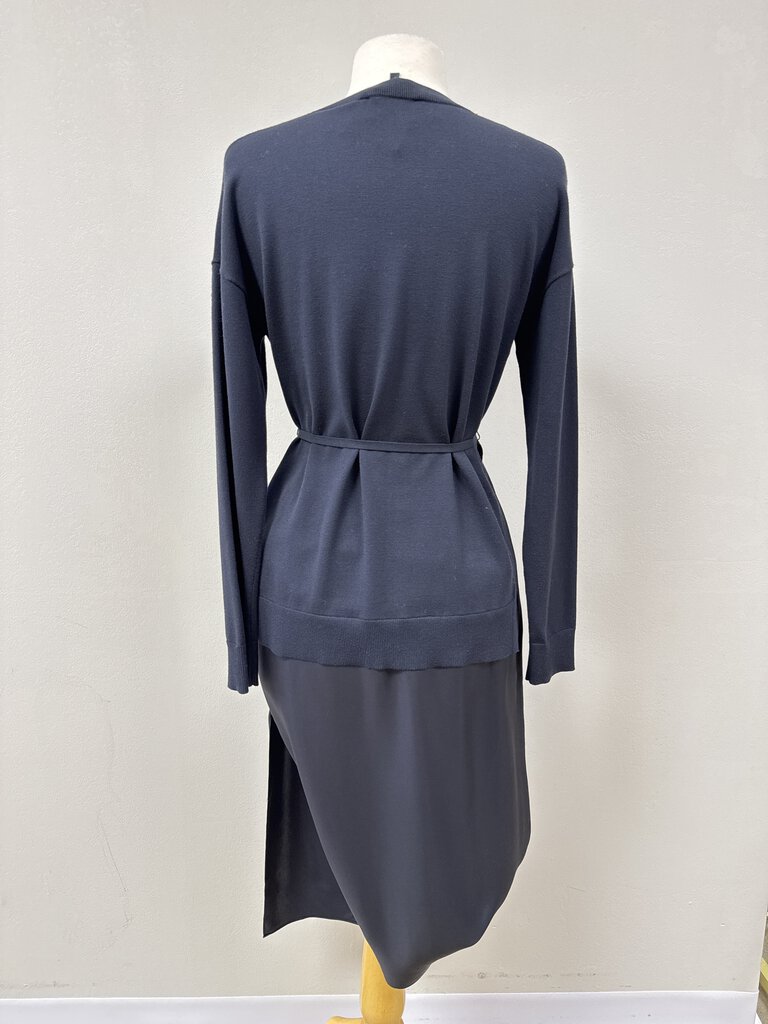 Theory Navy Mixed Material Dress