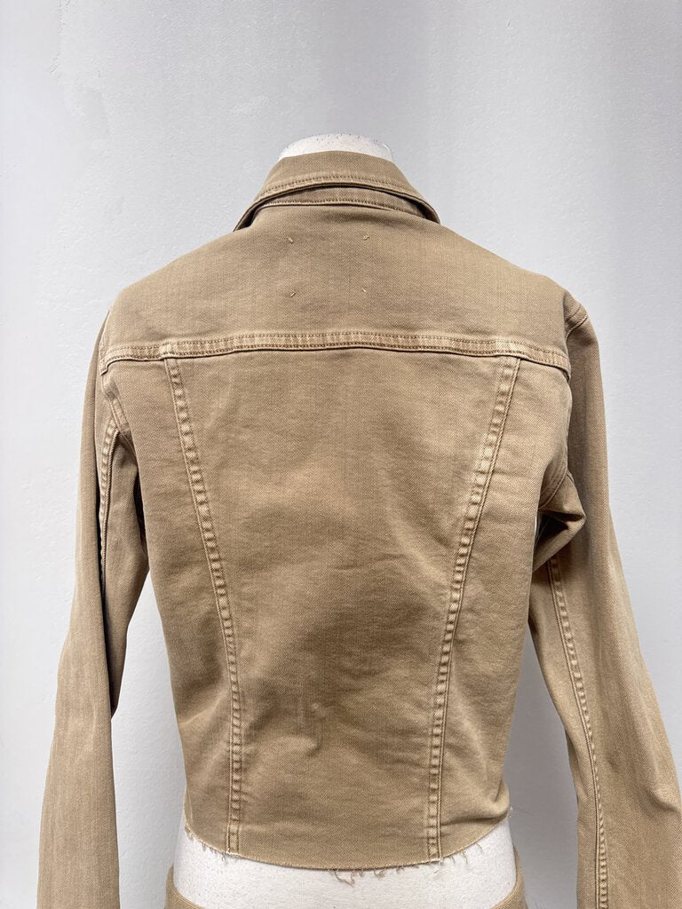 L'Agence Camel Denim Cropped Jacket