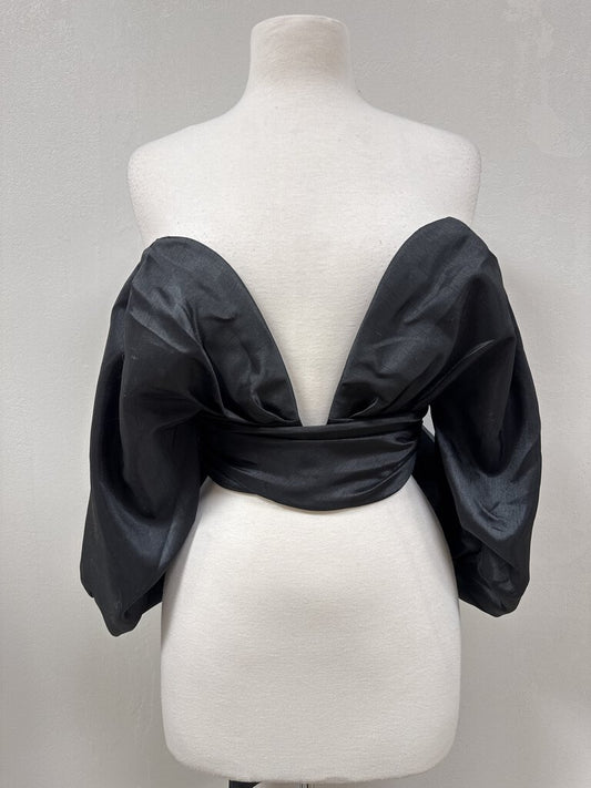 House of CB Black Puff Sleeve Bustier