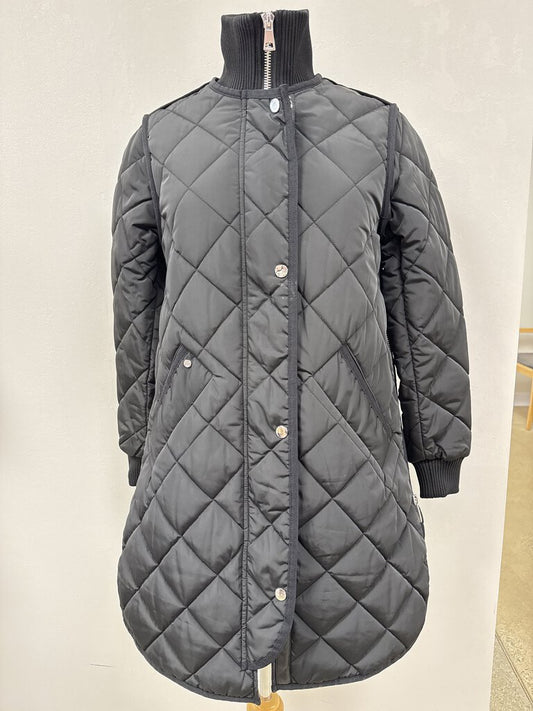 Adroit Black Quilted Coat