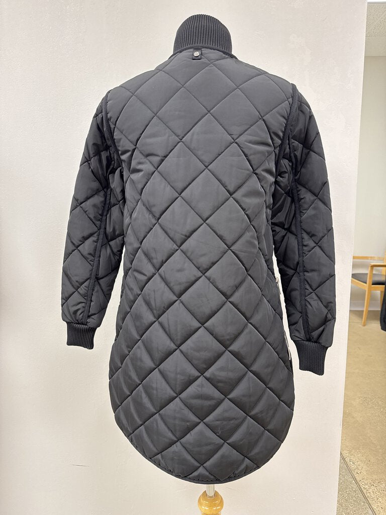 Adroit Black Quilted Coat