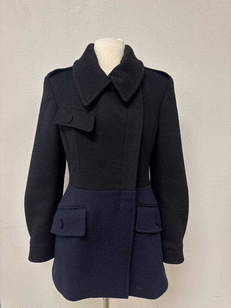 Alexander McQueen Two Tone Wool Peacoat