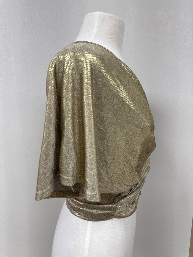 bishop + younge Gold Tie Front Top NWT