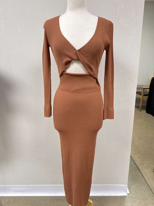 A.L.C. Cinnamon Ribbed Cut Out Dress