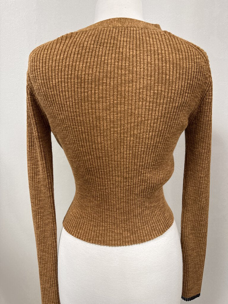 Proenza Schoulder Brown Ribbed Cardigan