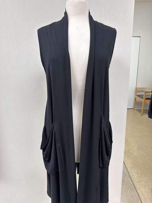 Eileen Fisher Black Long Vest NWT