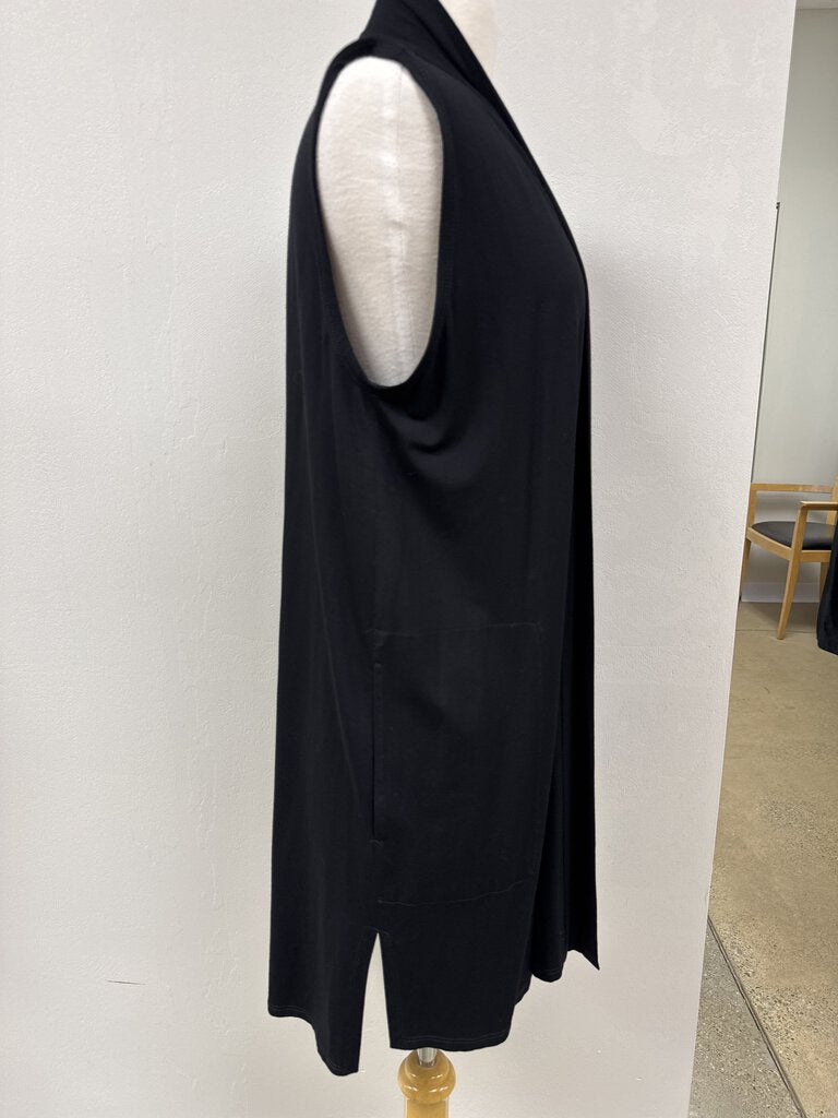 Eileen Fisher Black Long Vest