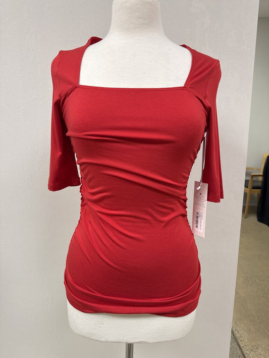 Kira Grace Red Square Neck Top NWT