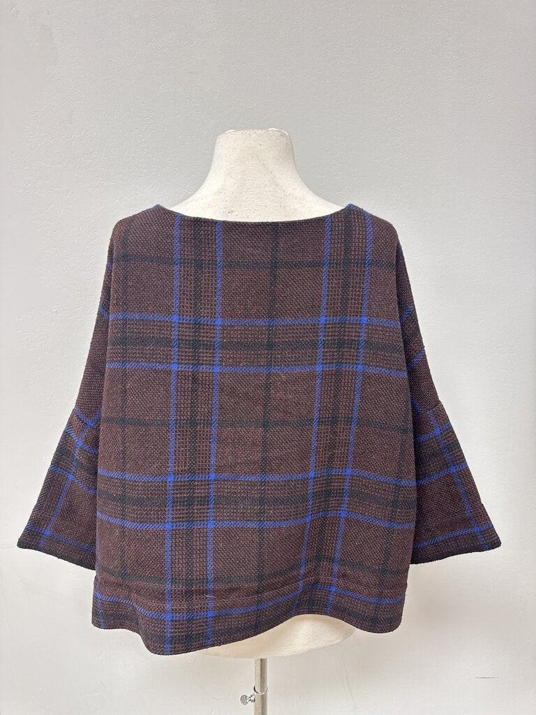 Alpha 60 Brown Plaid Boxy Top