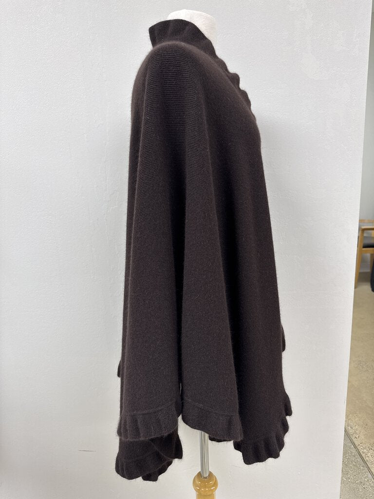 Saks Fifth Ave Brown Ruffle Wrap