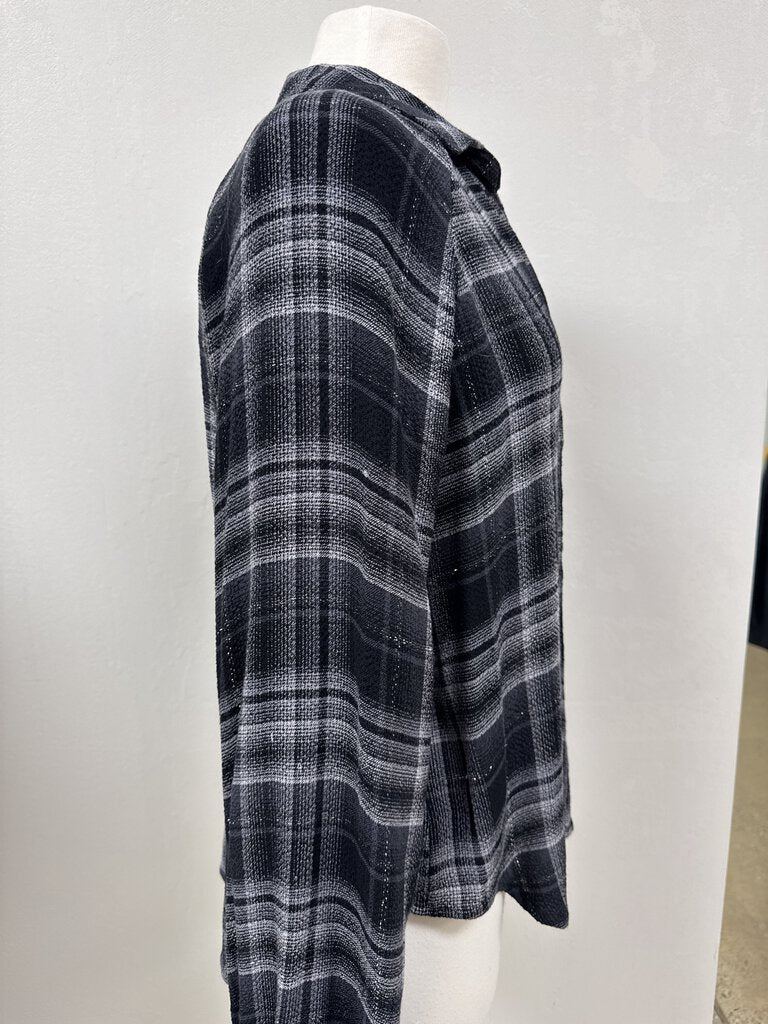 Cloth & Stone Plaid W/Silver Blouse