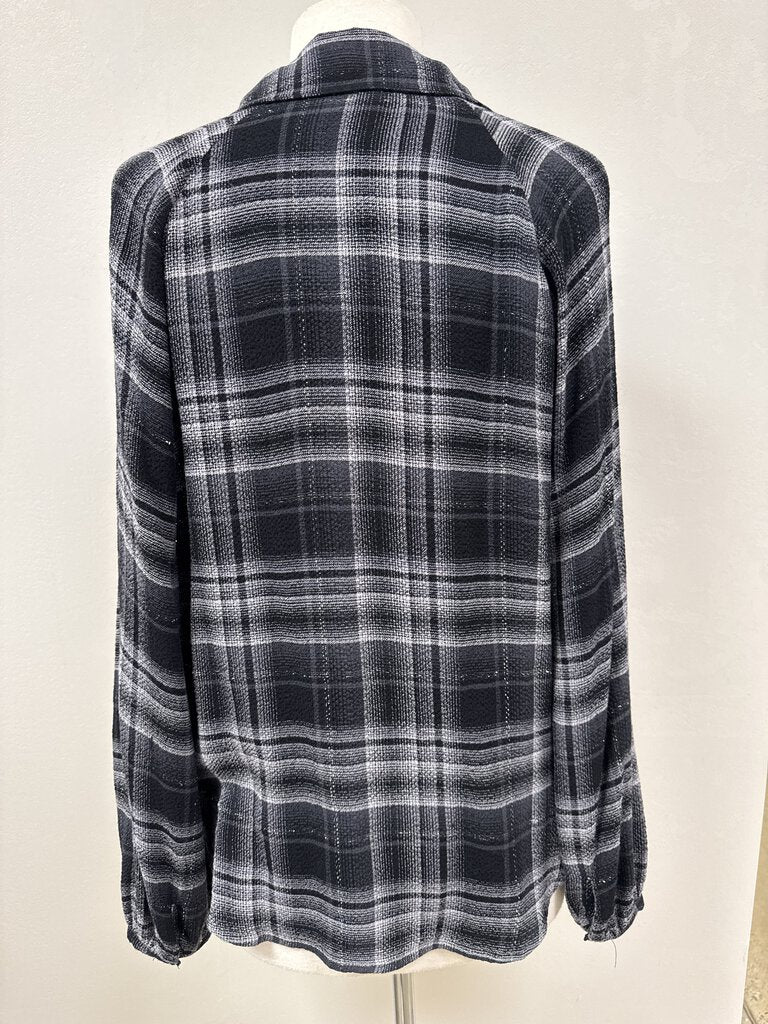 Cloth & Stone Plaid W/Silver Blouse