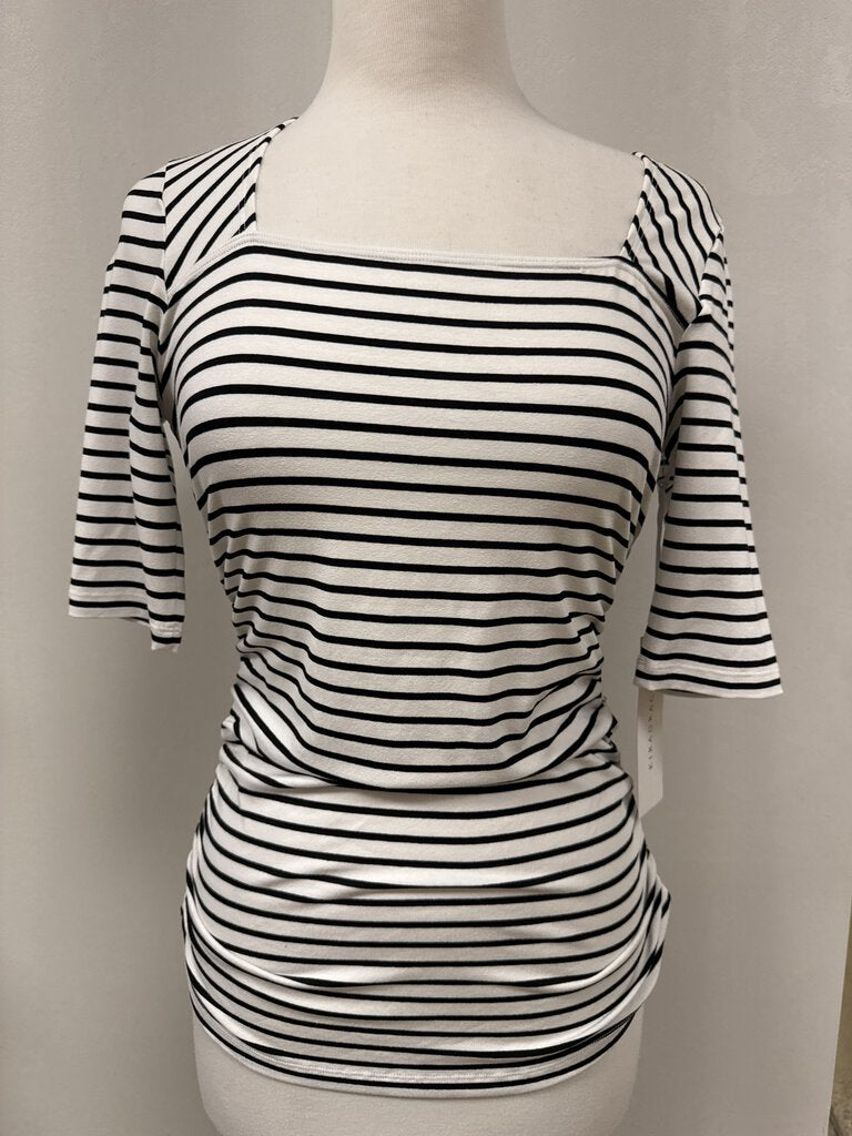 Kira Grace Black and White Striped Top NWT