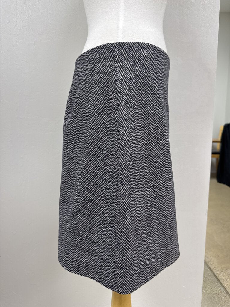 Theory Herringbone Wool Mini Skirt