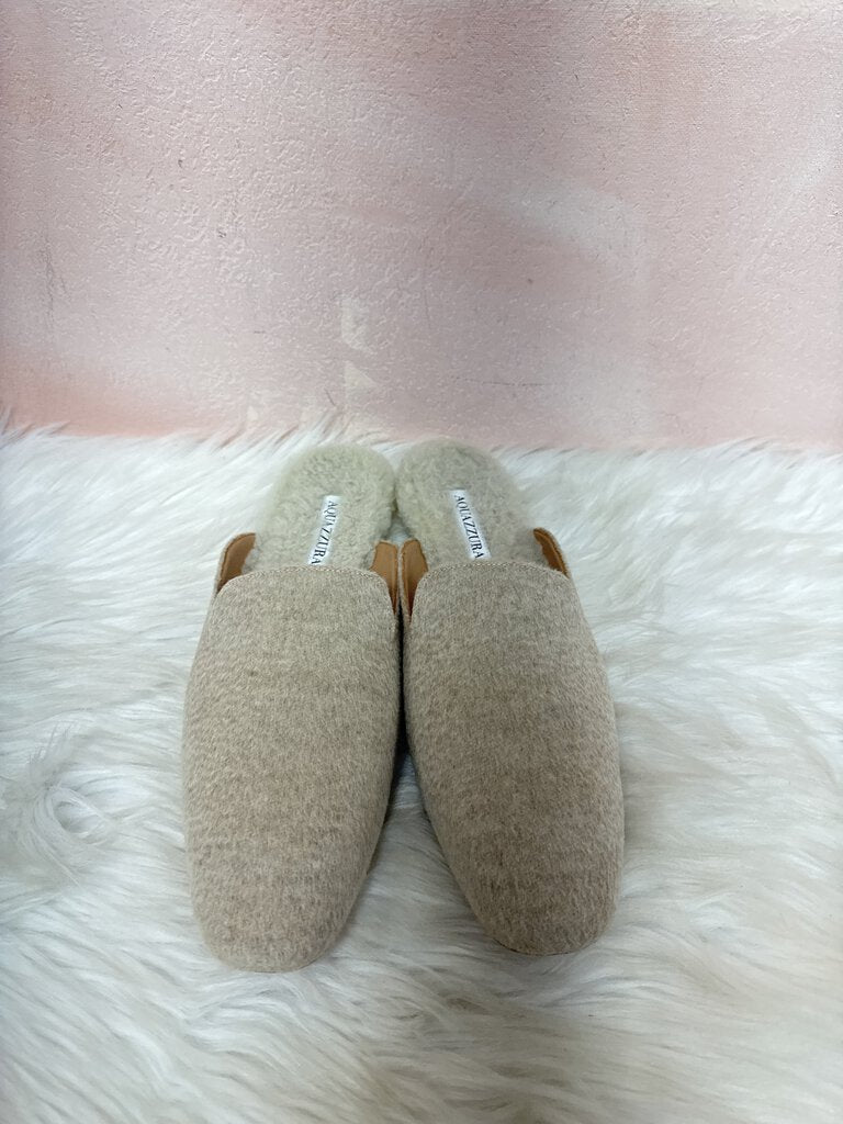 Aquazzura Oatmeal Cashmere Flats