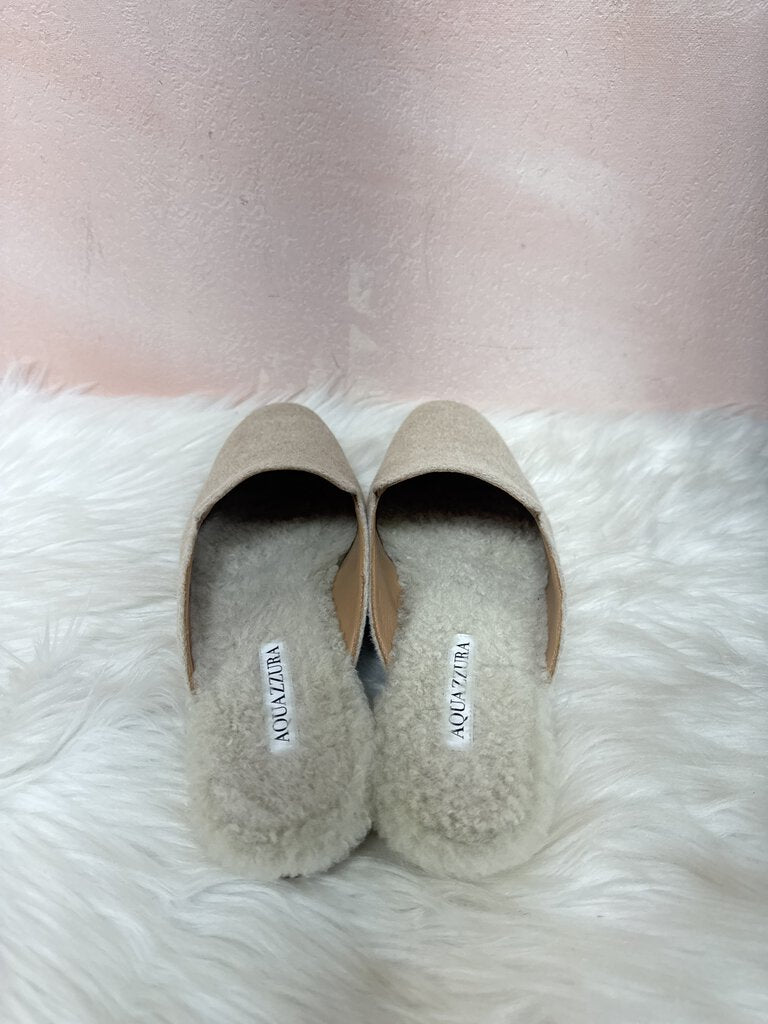 Aquazzura Oatmeal Cashmere Flats