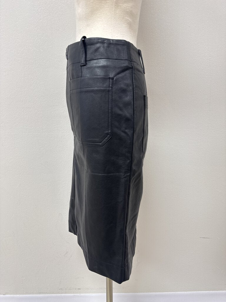 Maeve Black Faux Leather Skirt NWT