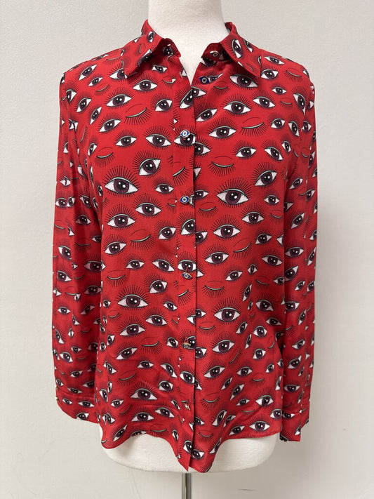 Alice + Olivia Red Evil Eye Blouse