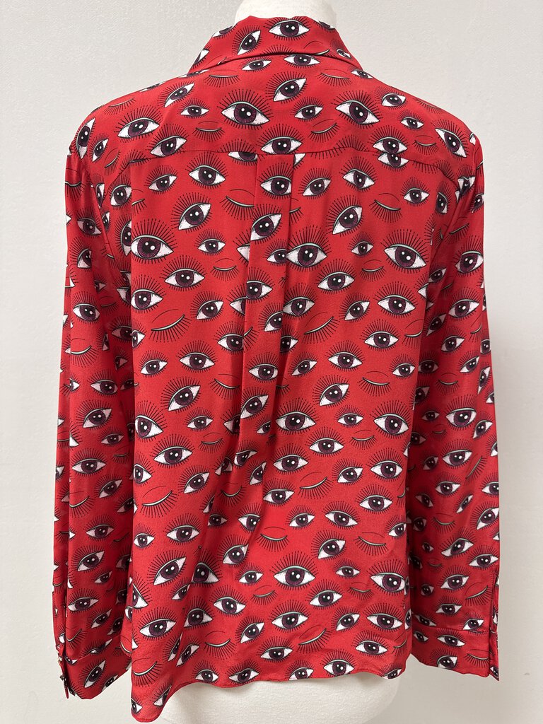 Alice + Olivia Red Evil Eye Blouse