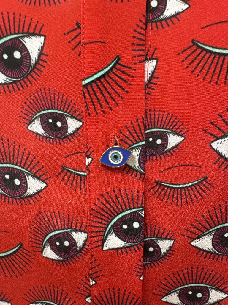 Alice + Olivia Red Evil Eye Blouse