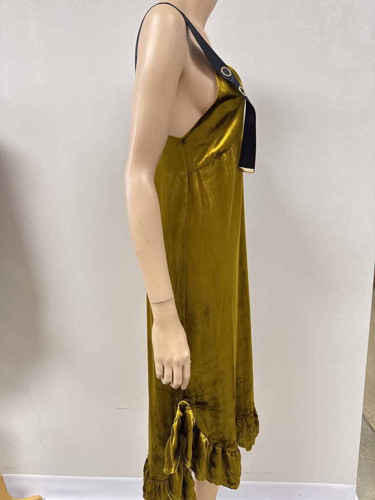 Mother of Pearl Mustard Velvet Dress NWT