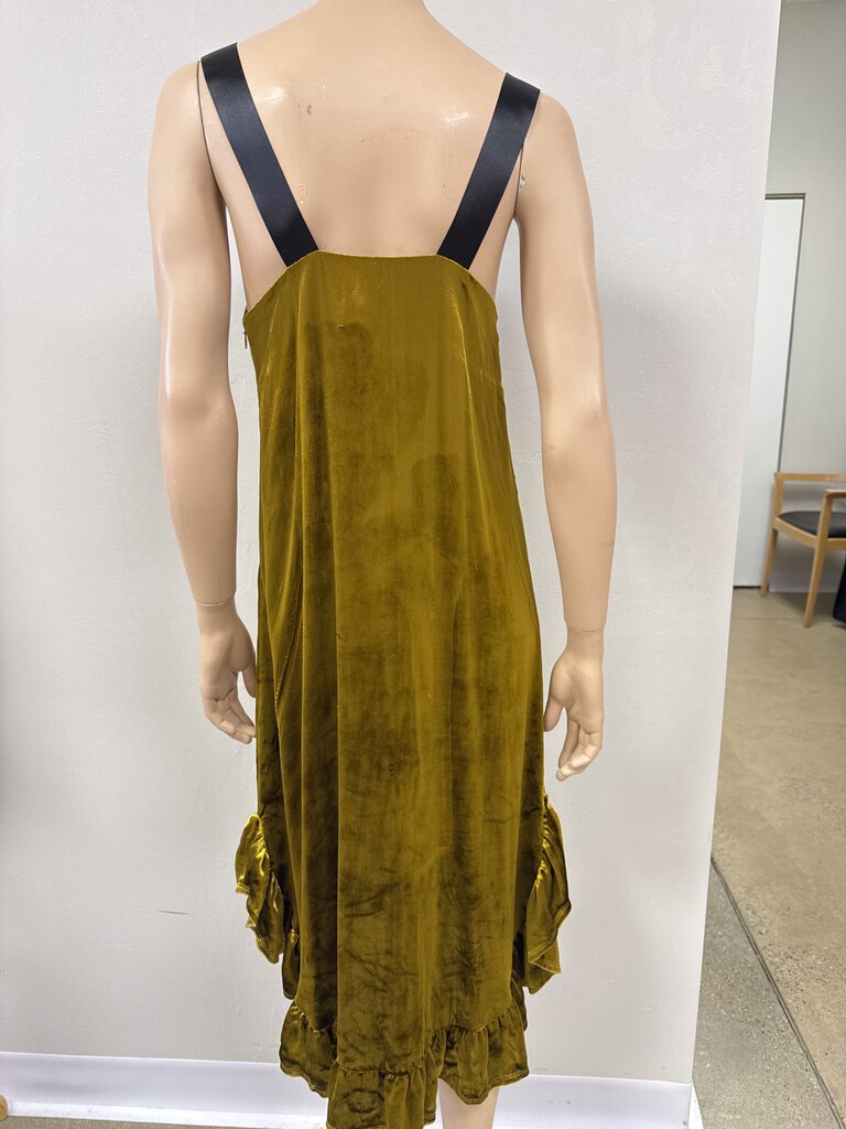 Mother of Pearl Mustard Velvet Dress NWT