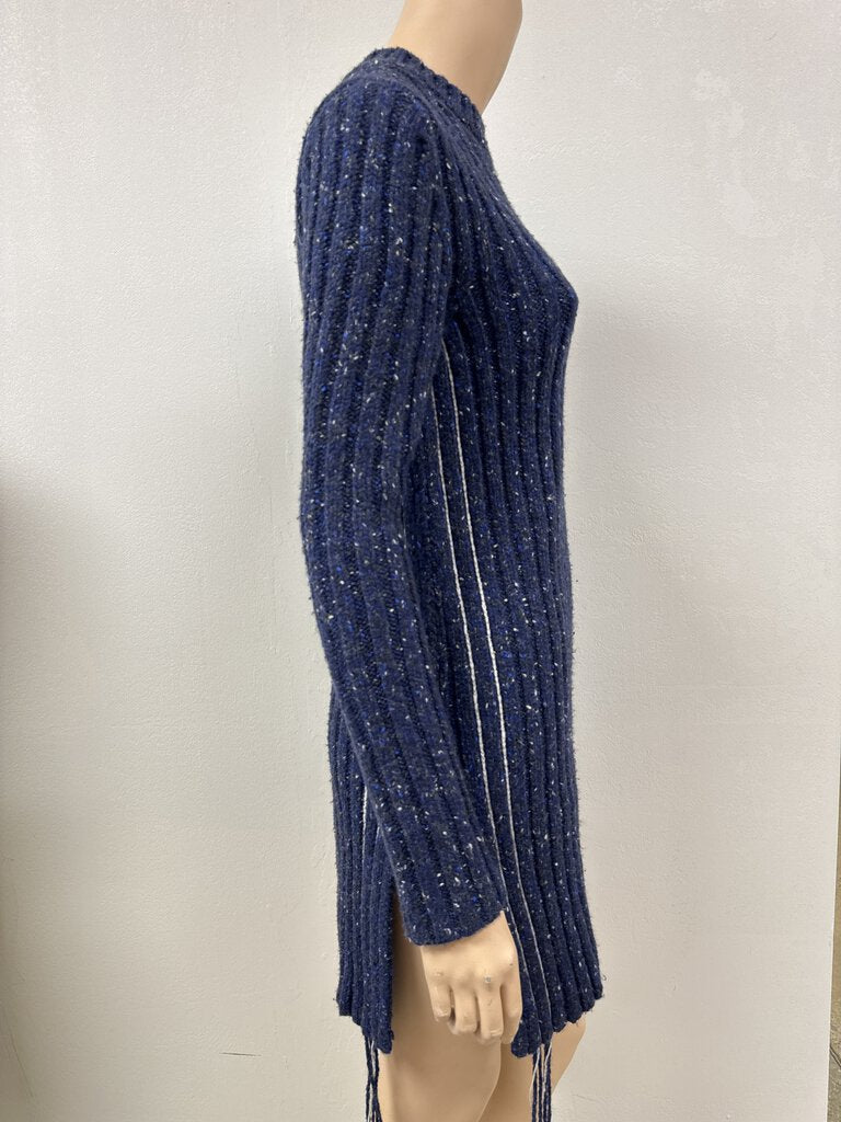 The Row Blue Ribbed Sweater Dress