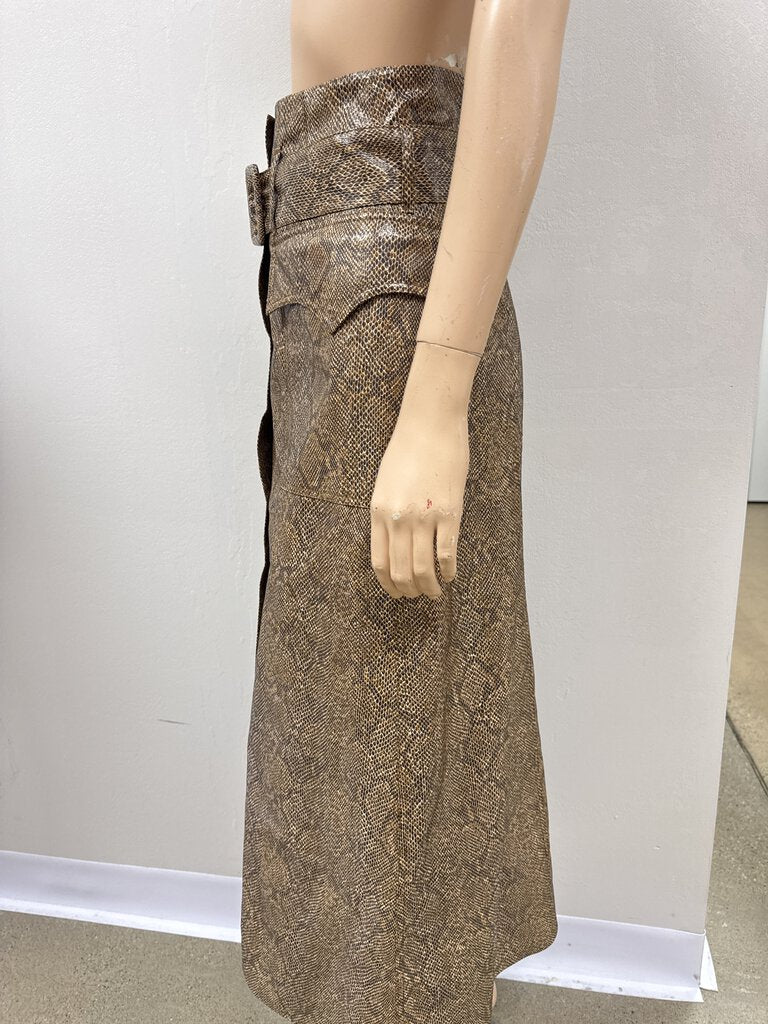 Nanushka Embossed Snake Print Maxi Skirt NWT