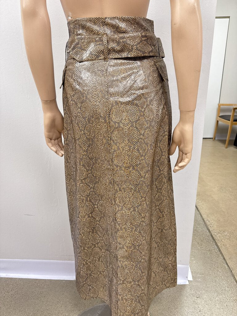 Nanushka Embossed Snake Print Maxi Skirt NWT