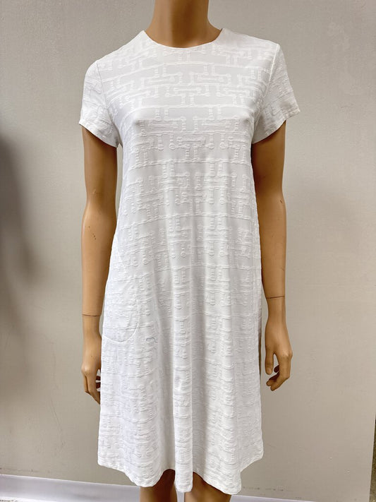 J McLaughlin White Embossed Dress