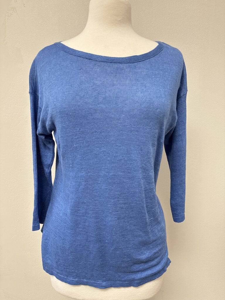 J McLaughlin Blue Scoop Neck Sweater