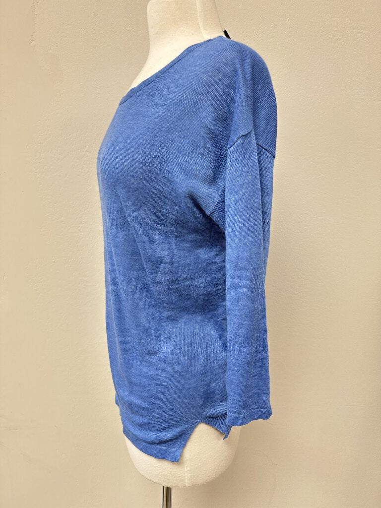 J McLaughlin Blue Scoop Neck Sweater