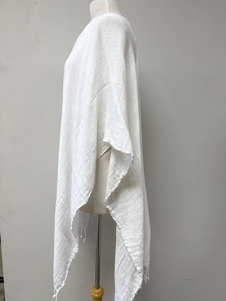 Mersea White Fringe Wrap