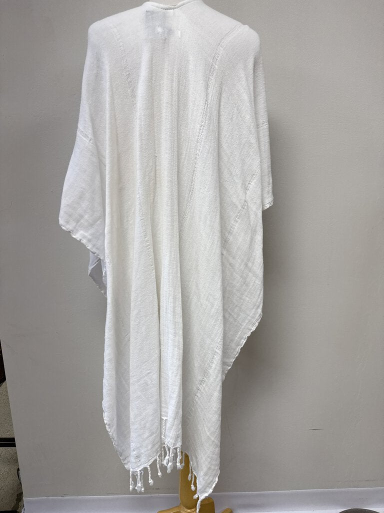 Mersea White Fringe Wrap