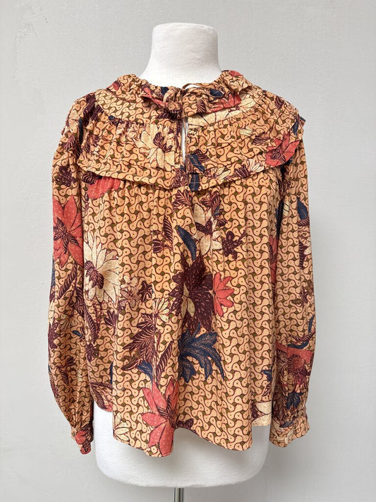 Ulla Johnson Peach Floral Blouse