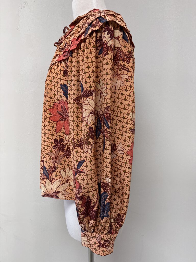 Ulla Johnson Peach Floral Blouse