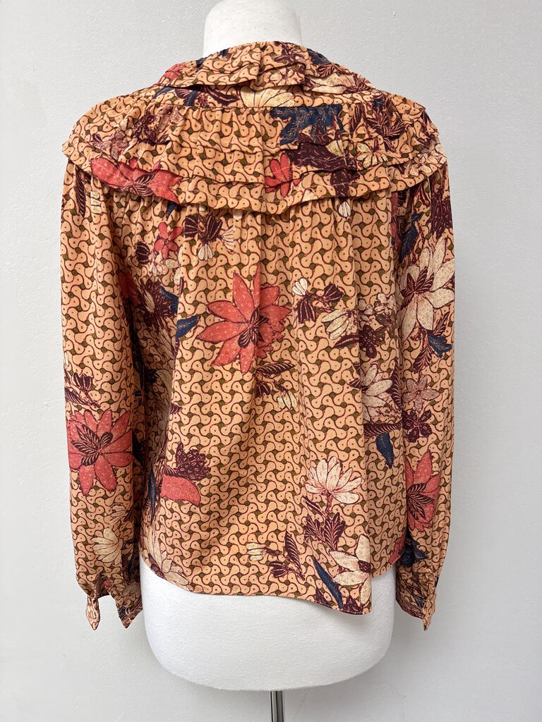 Ulla Johnson Peach Floral Blouse