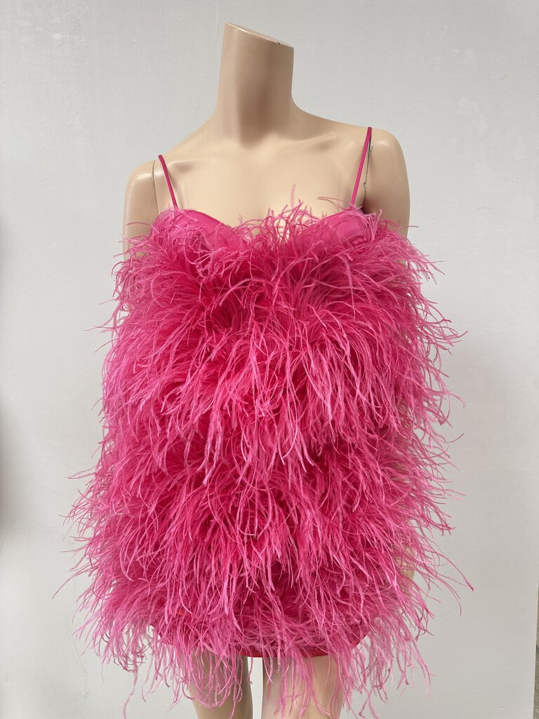 Alamour Pink Feather Cocktail Dress