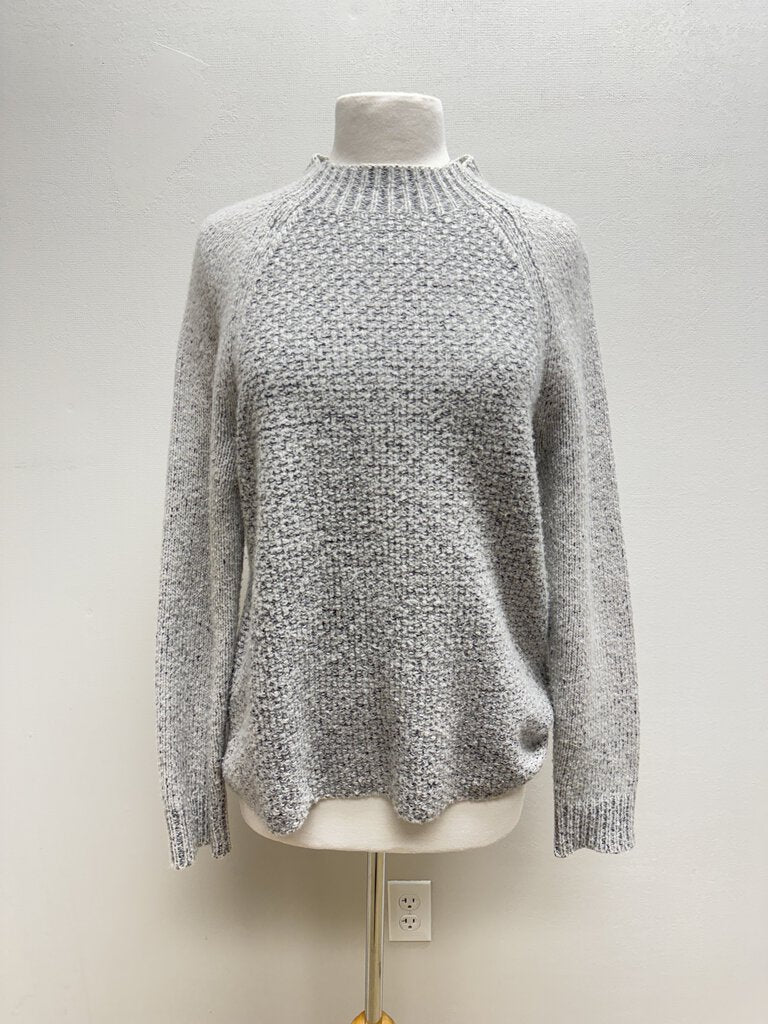 Vince Grey Marled Cashmere Mock Neck Sweater