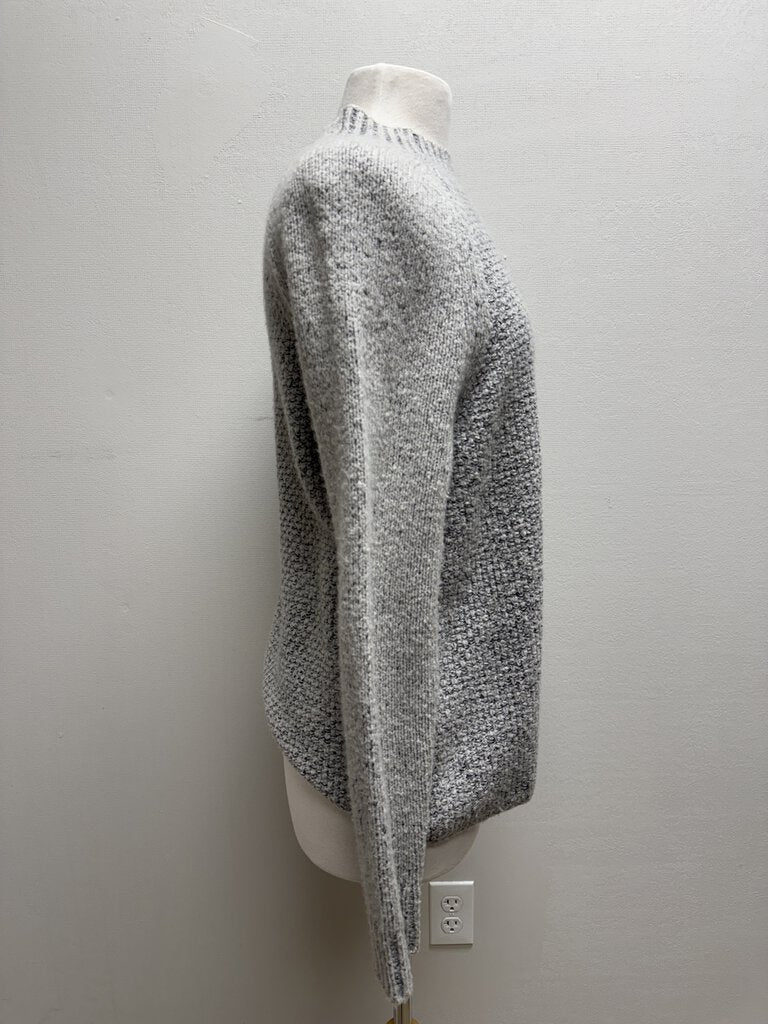 Vince Grey Marled Cashmere Mock Neck Sweater